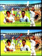 CRICKET- SACHIN TENDULKAR-200th TEST MATCH-ERROR-2x MS-DRAMATIC PERFORATION SHIFT-RARE-MNH-INDIA-2013-MSE-63 - Cricket