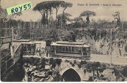 Treno Linea Ferroviaria Castellammare Di Stabia Sorrento Fermata Ponte S.giuseppe Animata Primi 900 (picc./v.retro) - Stations With Trains