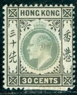 1903 King Edward VII,Definitives,Hong Kong,Mi.69, 30 C.,MLH - 1941-45 Occupazione Giapponese