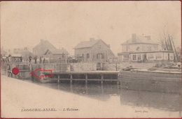 Longueil Annel L' Ecluse Binnenschip Peniche Barge Animee CPA RARE France Oise - Longueil Annel