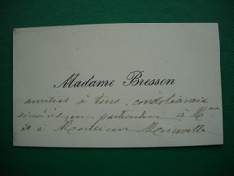 1222 CDV Carte De Visite  Madame BRESSON - Visitekaartjes