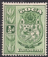 Toga - Tonga 1942 - 49 KGV1 1/2d Yellow Green MM SG 74 ( J504 ) - Tonga (...-1970)