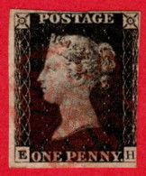 GBR SC #1 U (E,H) 1840 Queen Victoria 3+ Margins CV $375.00 - Used Stamps