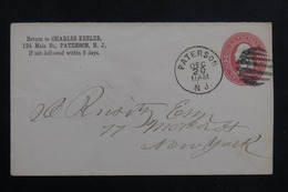 ETATS UNIS - Entier Postal Commercial De Paterson Pour New York En 1884 - L 61662 - ...-1900