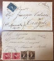 ARGENTINA 2 Letterine 1899 X L'italia 1 Con 12 Centavos Isolato + 1 Con Coppia 5 + Coppia 1 Centavos Cod.bu.401 - Cartas & Documentos