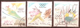 Liechtenstein 2005: Biathlon - Slalom - Skiflug (Humoristisch) Zu 1334-36 Mi 1394-96 Yv 1335-37 Mit ET-o (Zu CHF 9.75) - Invierno 2006: Turín