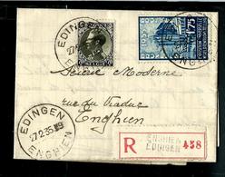 Doc. De EDINGEN - ENGHIEN Du 27/02/35 Avec N° 401 - 389 En Rec. - Correo Rural