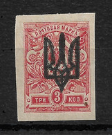 Russia/Ukraine 1918 Civil War, Kiev Type-3 Imperf 3k, VF MNH** (LTSK),, STOCK IMAGE !! ASK !! - Ucrania & Ucrania Occidental