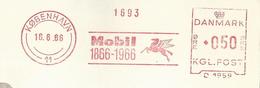 EMA METER STAMP DANMARK KØPENHAVN 1866 1966 - MOBIL PEGASUS 100 YEARS ANNIVERSARY - COMPLETE COVER - Gaz