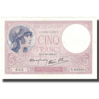 France, 5 Francs, Violet, 1939, 1939-10-05, SPL, Fayette:4.11, KM:83 - 5 F 1917-1940 ''Violet''