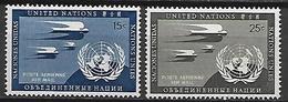 NATIONS UNIES  /   ONU -  Poste Aérienne  -  1951.   Y&T N° 3 / 4  **.   Hirondelles - Poste Aérienne