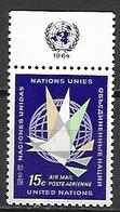 NATIONS UNIES  /   ONU -  Poste Aérienne  -  1963.   Y&T N° 12 ** - Aéreo