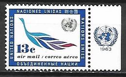 NATIONS UNIES  /   ONU -  Poste Aérienne  -  1963.   Y&T N° 11 * - Poste Aérienne