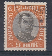 +Iceland 1920. Official Stamp. AFA/ Michel 35. Cancelled. - Dienstzegels