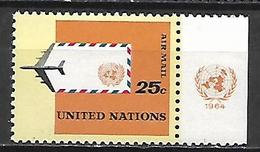 NATIONS UNIES  /   ONU -  Poste Aérienne  -  1963.   Y&T N° 14 *  .  Avion Et Enveloppe - Airmail