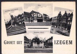 ISEGHEM - IZEGEM - GROET UIT - Met Station -  Gedenkteken En Stadhuis - Ongebruikt - NIET COURANT - Izegem