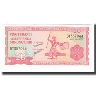 Billet, Burundi, 20 Francs, 2006, 1991-10-01, KM:27A, NEUF - Burundi