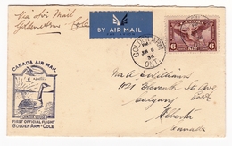 Golden Arm Ontario 1936 First Official Flight Golden Arm Cole Canada Air Mail Goose Oie - Aéreo