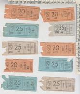 Biglietto Ticket Bus Atac Roma Lotto 10 Biglietti Lire 20 / 25 - Europa