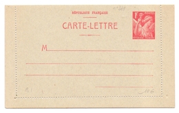 France Entier Carte Lettre Iris Neuve Sup - Cartoline-lettere