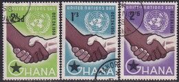 GHANA 1958 SG 201-03 Compl.set Used United Nations Day - Ghana (1957-...)