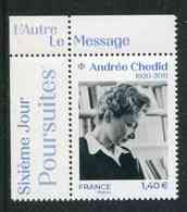 TIMBRE** Gommé De 2020 En Coin De Feuille Illustré  "1,40 - ANDREE CHEDID" - Unused Stamps