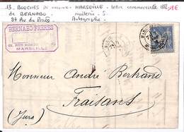 13 -BOUCHES DU RHONE - MARSEILLE - (13-25) Lettre Commerciale 1882 De BERNABO Freres -huilerie -savonnerie - 1877-1920: Semi Modern Period