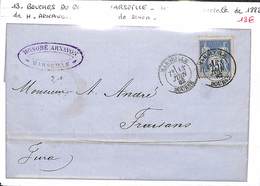 13 -BOUCHES DU RHONE - MARSEILLE - (13-26) Lettre Commerciale 1882 De H ARNAVON -fabricant De Savon - 1877-1920: Periodo Semi Moderno