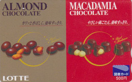 Carte Prépayée JAPON - CHOCOLAT Noisette - LOTTE MACADAMIA CHOCOLATE FOOD JAPAN Prepaid Tosho Card - 97 - Alimentation