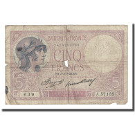 France, 5 Francs, Violet, 1933, 1933-08-03, B, Fayette:3.17, KM:72e - 5 F 1917-1940 ''Violet''