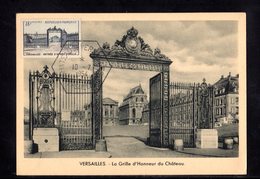 1954 " GRILLE D'ENTREE DU CHATEAU DE VERSAILLES " Sur Carte Maximum N° YT 988. Voir Les 2 Scans Parfait état CM - 1950-1959