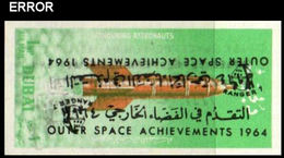 DUBAI 1964 Space Rocket Ranger 1 1NP IMPERF. ERROR:OVPT.2x INV:1 - Estados Unidos