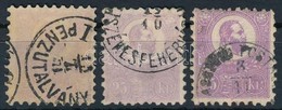 O 1871 Kőnyomat 25kr 3 Db Különbőző Színárnyalatú Bélyeg (~160.000) (a Bélyeg Szélesre Fogazva, 1 Bélyegen Enyhe Elvékon - Other & Unclassified