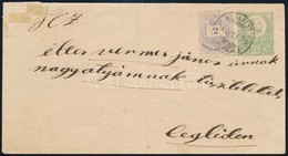 1875. Júl. 21. 1871-es Kiadású 3kr Díjjegyes Boríték Színes Számú 2kr Díjkiegészítéssel, Nagyon Ritka Kombinációja A Veg - Other & Unclassified