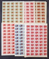 ** 1957 Vöröskereszt 100 Sor Hajtott Teljes ívekben (90.000) / Mi 1482-1487 Folded Complete Sheets Of 100 (gyártási Ránc - Otros & Sin Clasificación