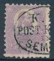 O 1871 Kőnyomat 25kr Sötét Ibolya (90.000) "K. (K.) POST K(ASSE) IN SEM(LIN)" (kis Elvékonyodás és Rövid Fogak / Thin Pa - Other & Unclassified