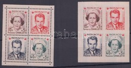 ** Monaco 1949 Vöröskereszt Fogazott és Vágott Négyestömb Mi 397-400 A-B (Mi EUR ~200.-) - Other & Unclassified