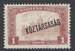 ** 1918 Köztársaság 1K A Középrész Eltolódásával - Other & Unclassified