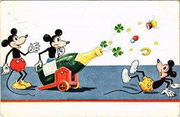 T2/T3 1935 Disney Art Postcard, Mickey Mouse New Year Greeting With Champagne. W.S.S.B. 8969. Mit Genehmigung Der Lizenz - Unclassified