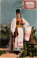 * T3 1921 Erdélyi Szász Leány / Sachsen-Mädchen In Ungarn (Siebenbürgen) / Transylvanian Folklore (Rb) - Unclassified