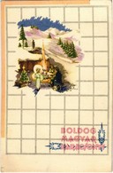 * T2 Boldog Magyar Karácsonyt / Hungarian Irredenta Christmas Art Postcard S: Bozó - Unclassified