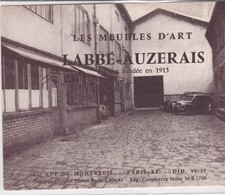PARIS (11 ème )  Carte Publicité 11x14  Meubles D'Art LABBE-AUZERAIS . 62, Rue De Montreuil (Dans Cour, Autos Années 50) - Paris (11)