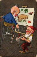 T2/T3 1911 Dwarves Painting, Pig And Clover. T.S.N. Serie 785. S: T. M. (EK) - Unclassified