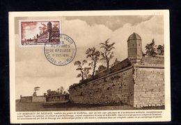 " REMPARTS DE BROUAGE / AUNIS " Sur Carte Maximum De 1955. N° YT 1042 Voir Les 2 Scans Parfait état CM - 1950-1959