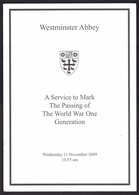 ROYALTY. WESTMINSTER ABBEY WORLD WAR ONE HM QUEEN ELIZABETH II 2009 GORDON BROWN PRIME MINISTER - Europe