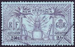 NEW HEBRIDES 1925 2/- (2.50f) Purple/Blue SG50 FU - Oblitérés