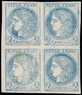 ESS FRANCE - Poste - 51, Bloc De 4 Essais En Bleu: 2c. Cérès (Spink) - 1871-1875 Cérès