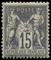 * FRANCE - Poste - 66, Signé Brun: 15c. Gris Type I - 1876-1878 Sage (Type I)