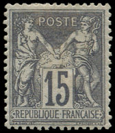 * FRANCE - Poste - 77, Signé Calves: 15c. Gris Type II - 1876-1898 Sage (Type II)