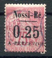 RC 17649 NOSSI-BÉ COTE 700€ TAXE N° 17 ALPHÉ DUBOIS SURCHARGÉ TIRAGE 500ex OBLITÉRÉ - Used Stamps